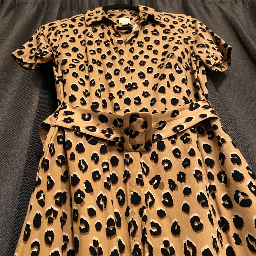 A New Day Leopard Print Midi Shirt Dress